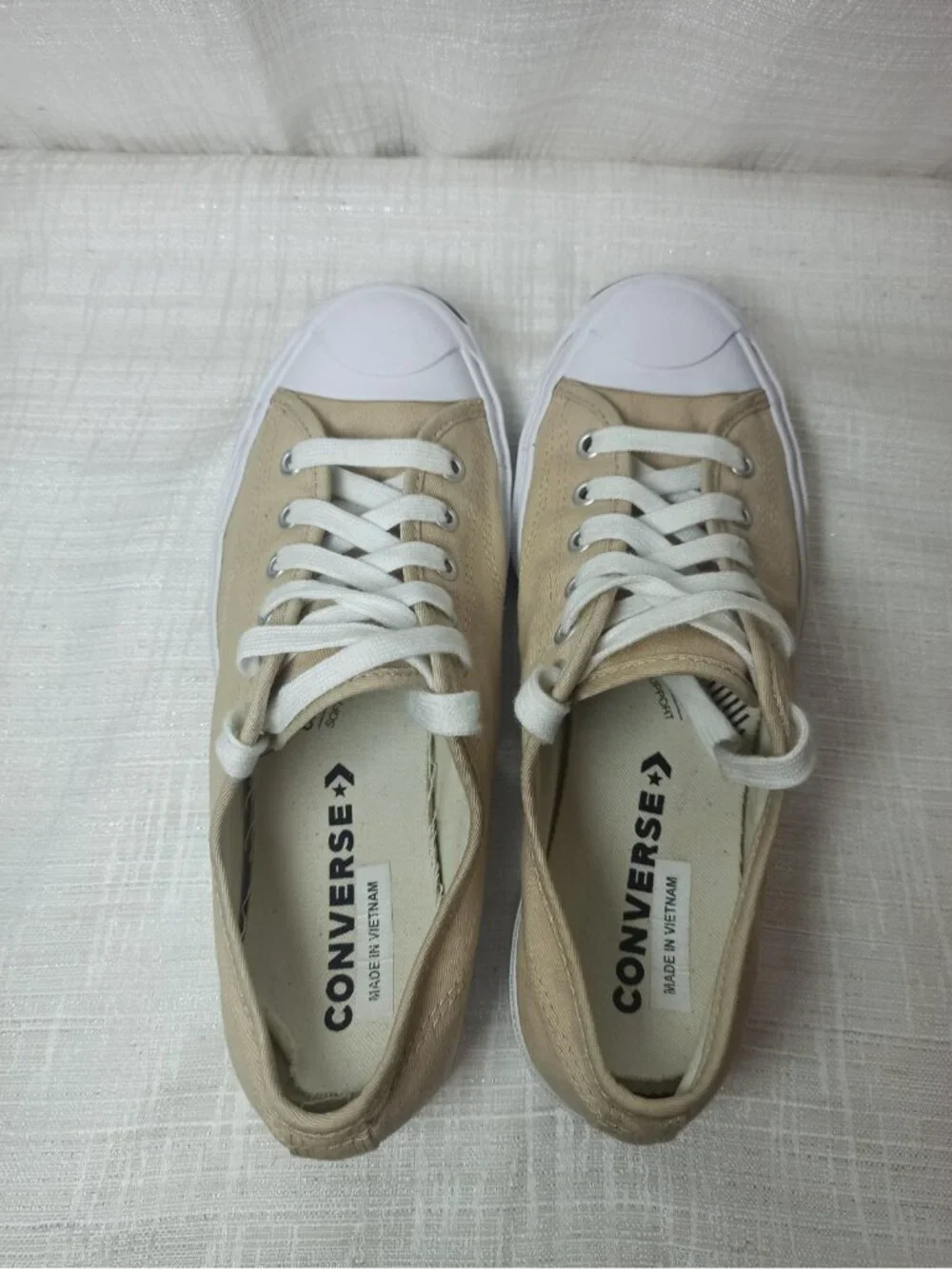 CONVERSE Jack Purcell Low Oat Milk Beige Canvas Shoes A11569C Mens 6.5 Womens 8